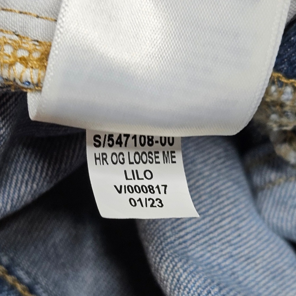 Old Navy OG Loose Button Fly Jeans Womens 18T Tall Blue High Rise Split Hem NEW - Picture 14 of 16